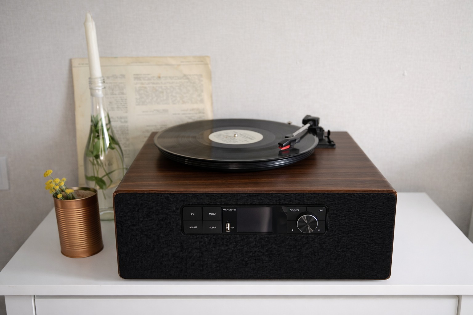 Вініловий програвач Auna Cube Wood з Bluetooth, USB, FM, DAB, WiFi, інтернет-радіо - Зображення 14