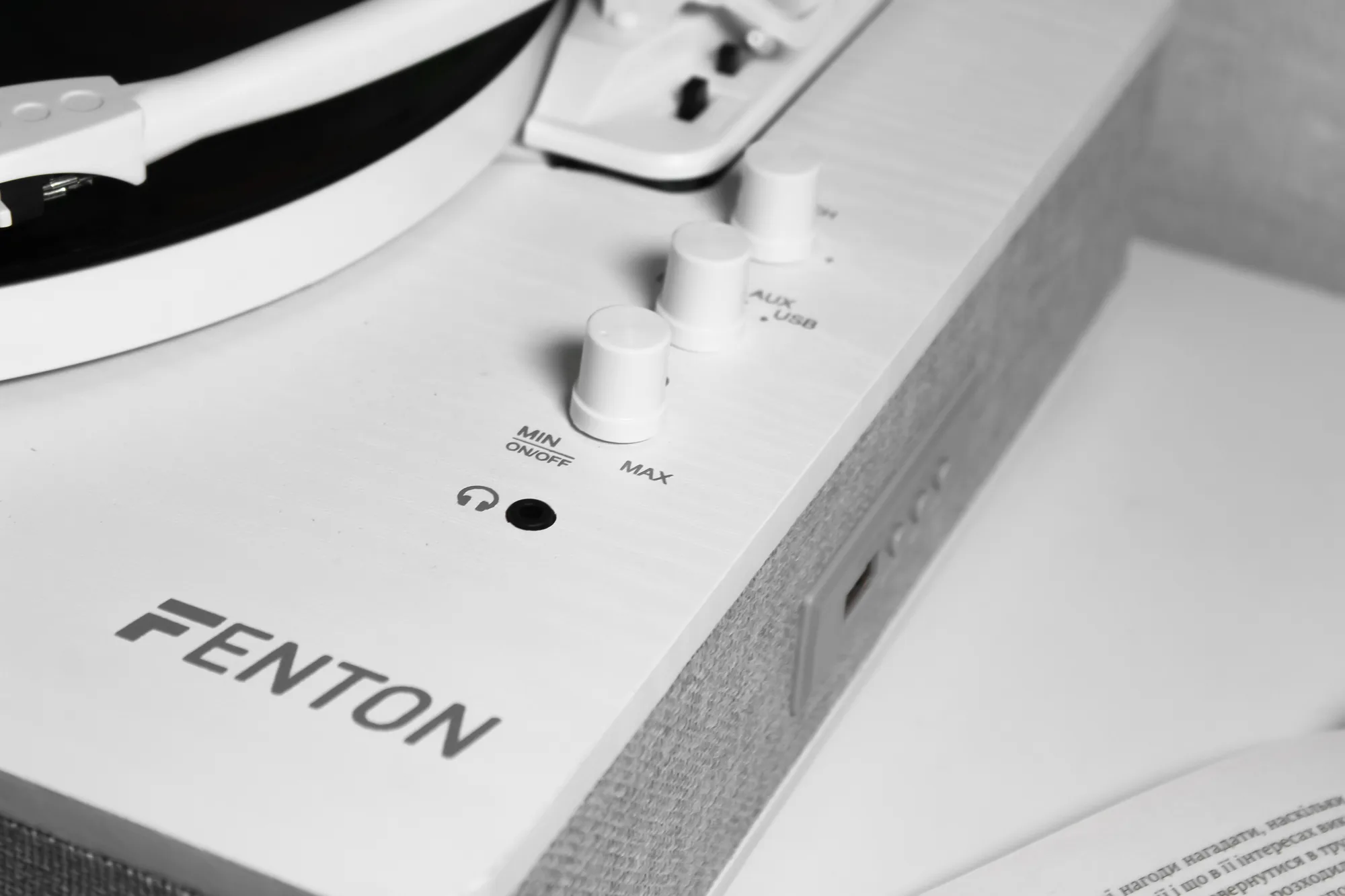 Вініловий програвач  Fenton TT Classic White з Bluetooth, USB (без кришки) - Зображення 8