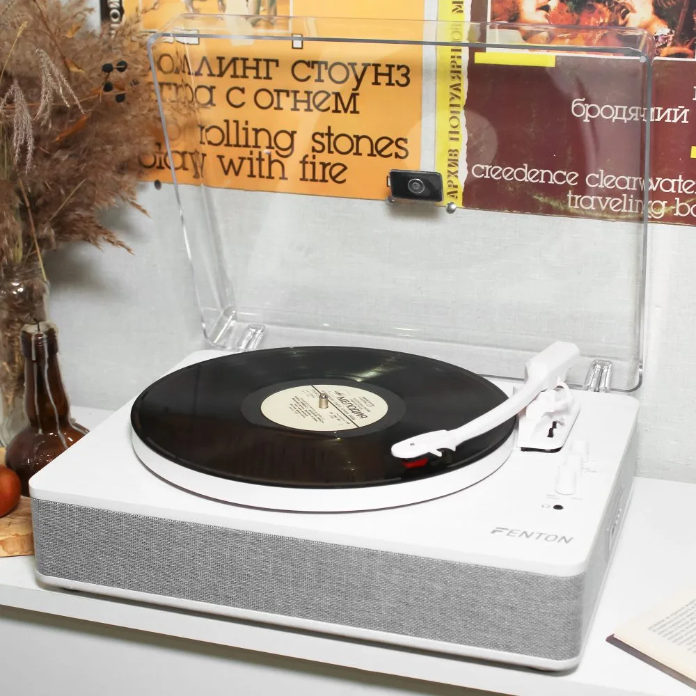 Вініловий програвач Fenton TT Classic White з Bluetooth, USB