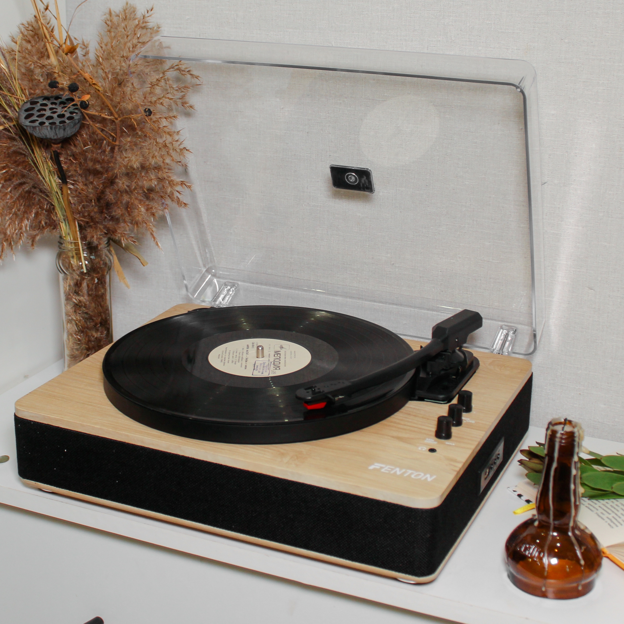 Вініловий програвач Fenton TT Classic Plus Light Wood з Bluetooth, USB