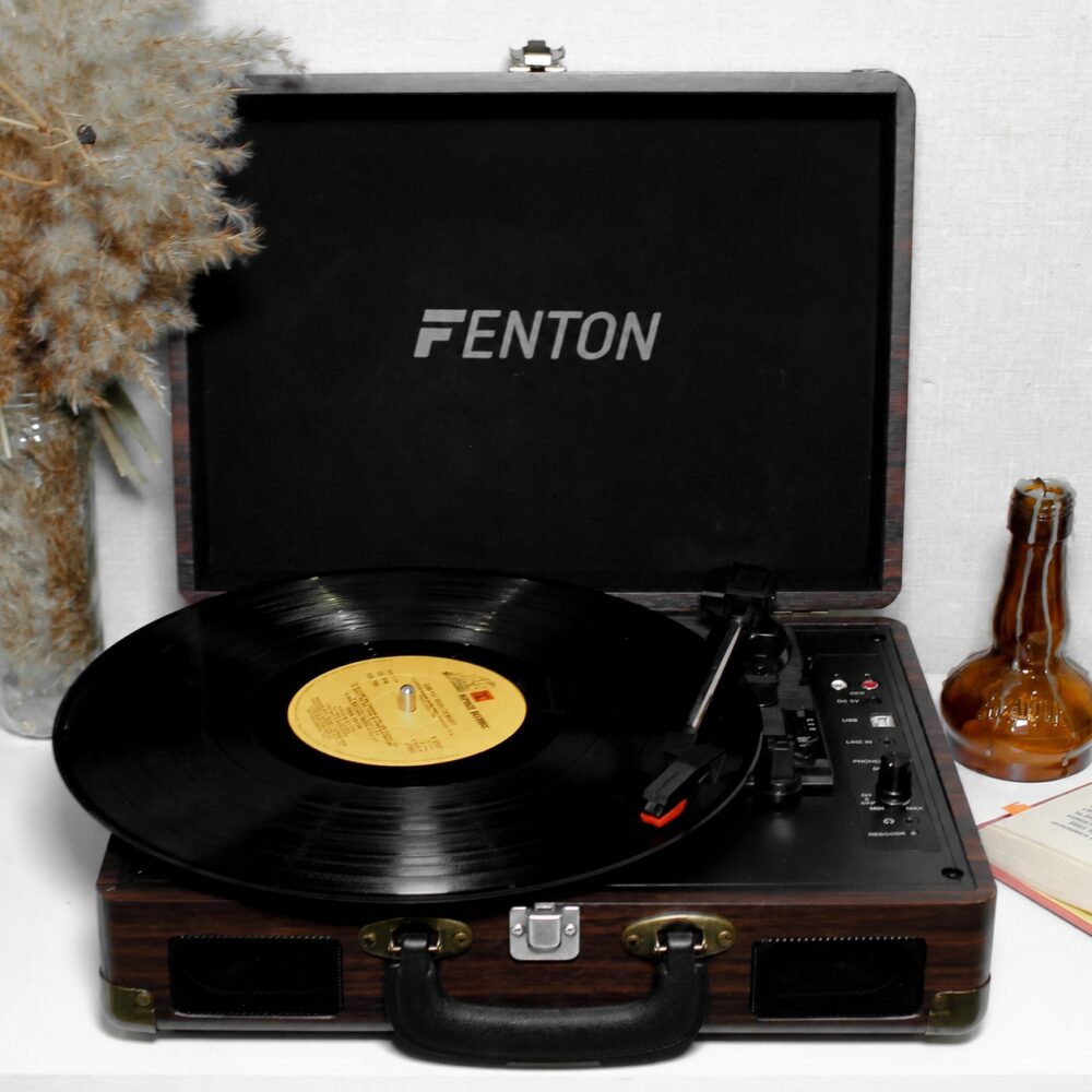 Вініловий програвач Fenton Dark Wood + Bluetooth Уцінка