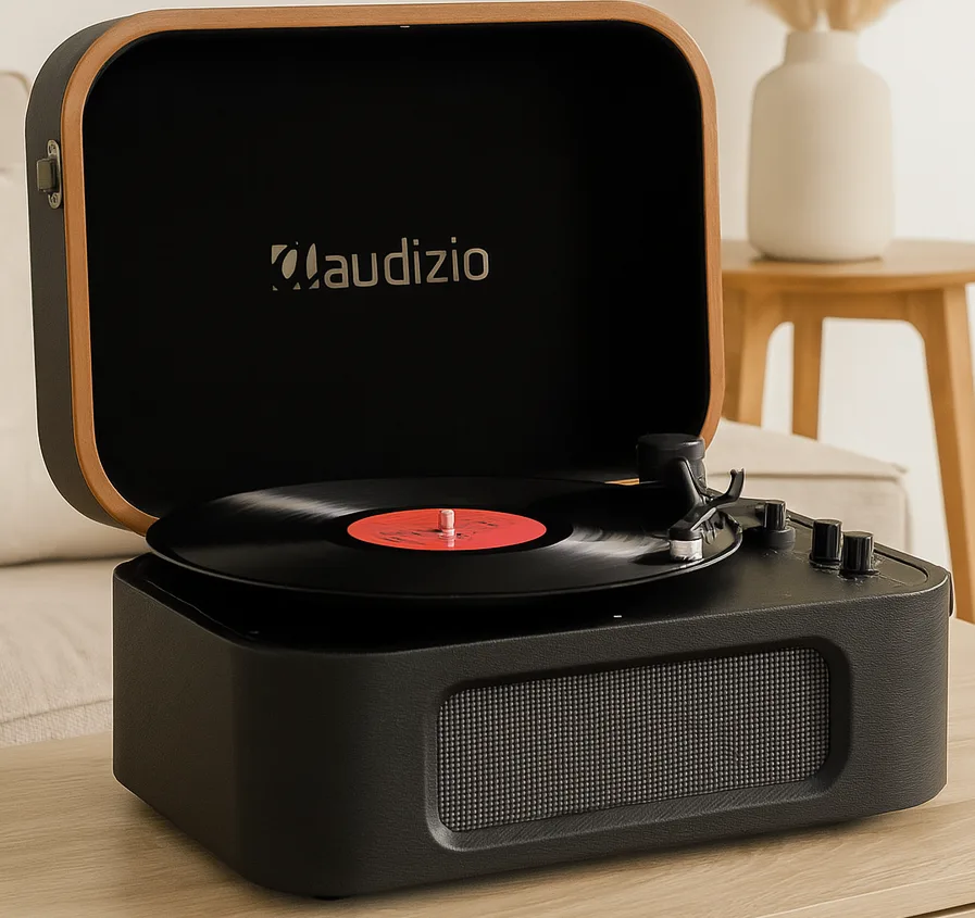 Вініловий програвач Audizio Black з Bluetooth з картриджем від Audio-Technica
