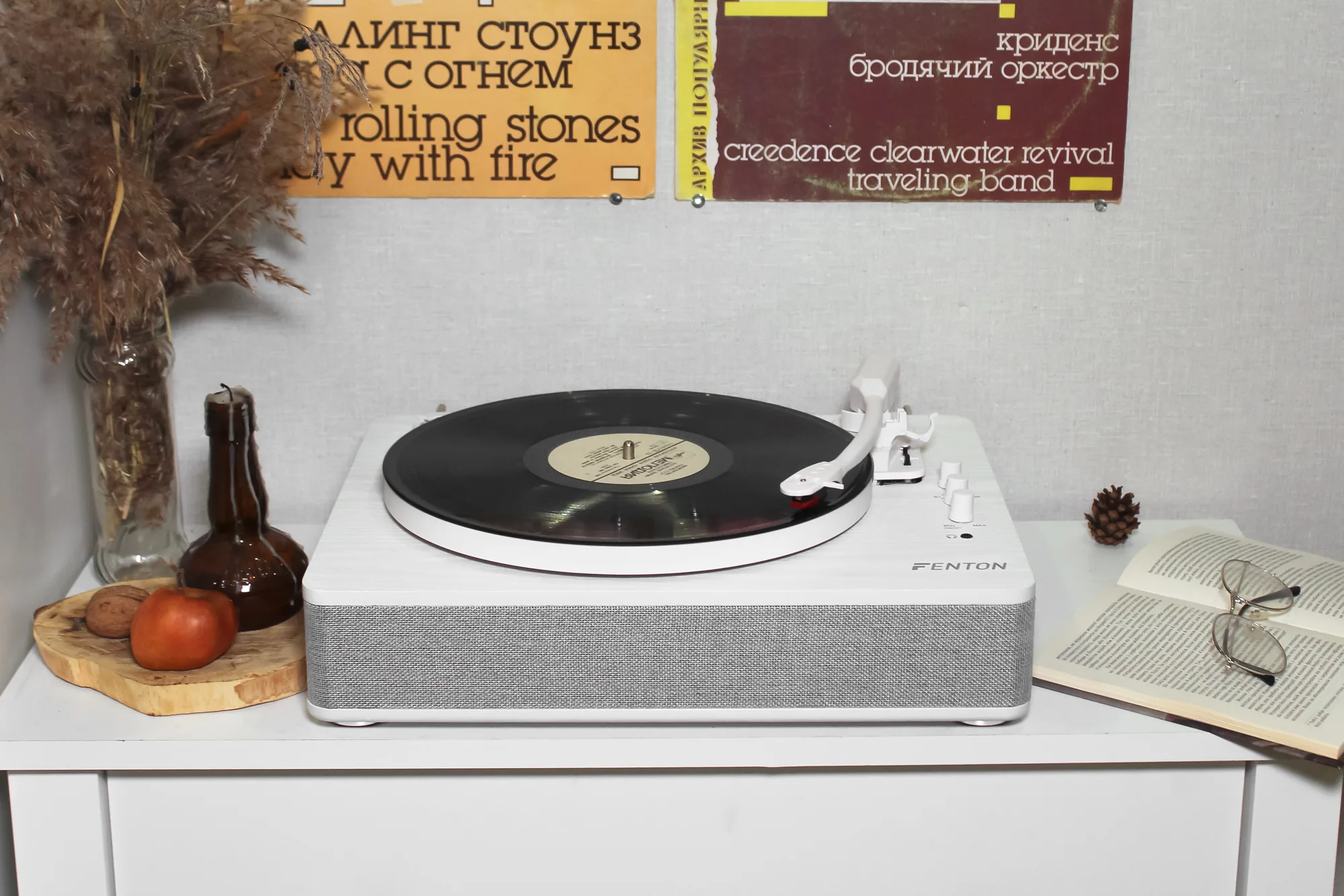 Вініловий програвач  Fenton TT Classic White з Bluetooth, USB (без кришки) - Зображення 13