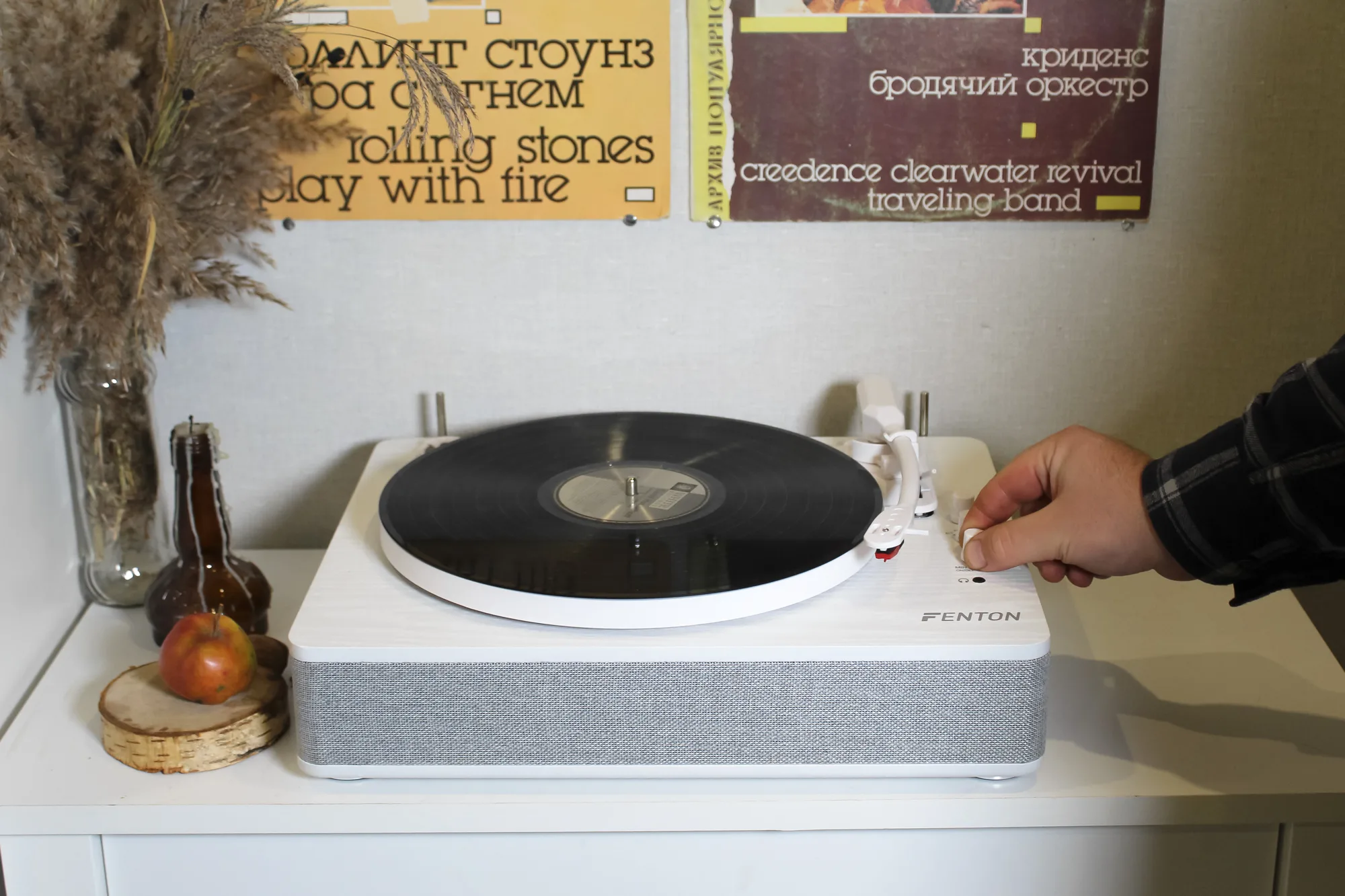 Вініловий програвач  Fenton TT Classic White з Bluetooth, USB (без кришки) - Зображення 21