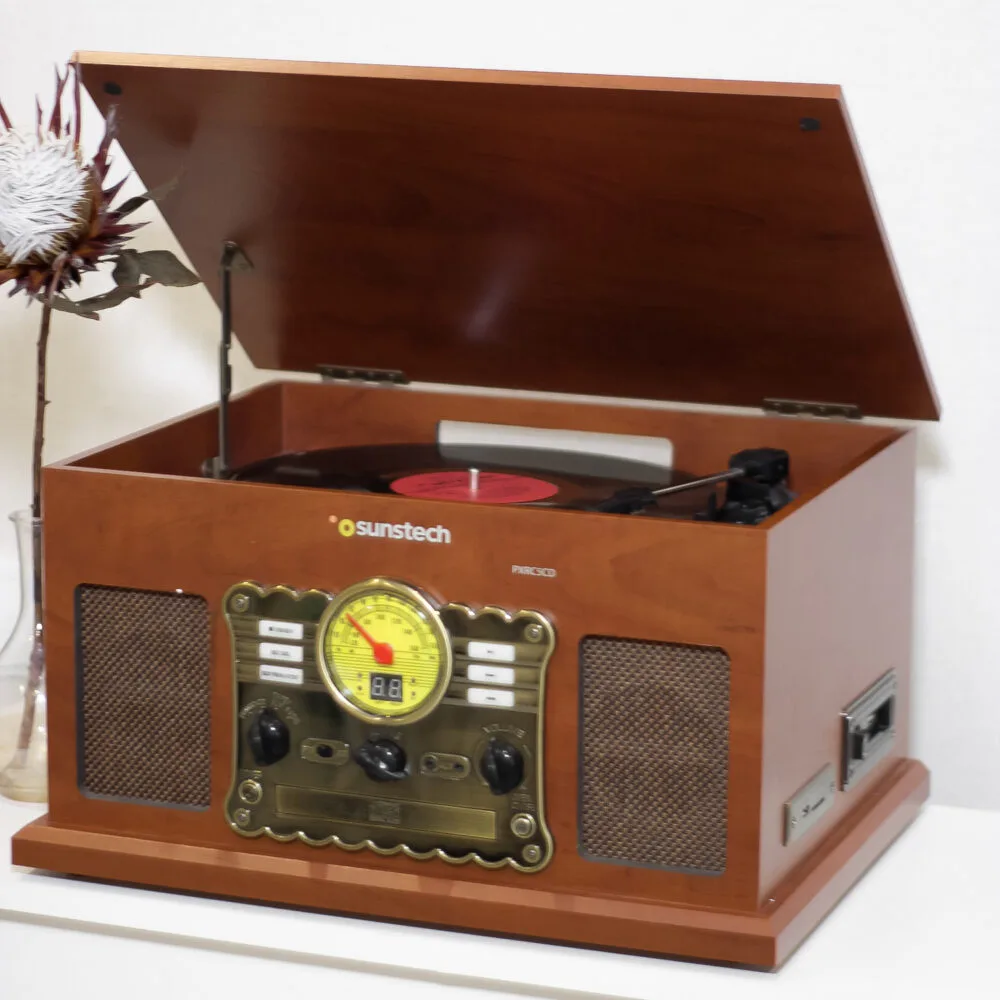 Вініловий програвач Sunstech PXRC5CD з CD, FM-радіо, Bluetooth, USB, SD