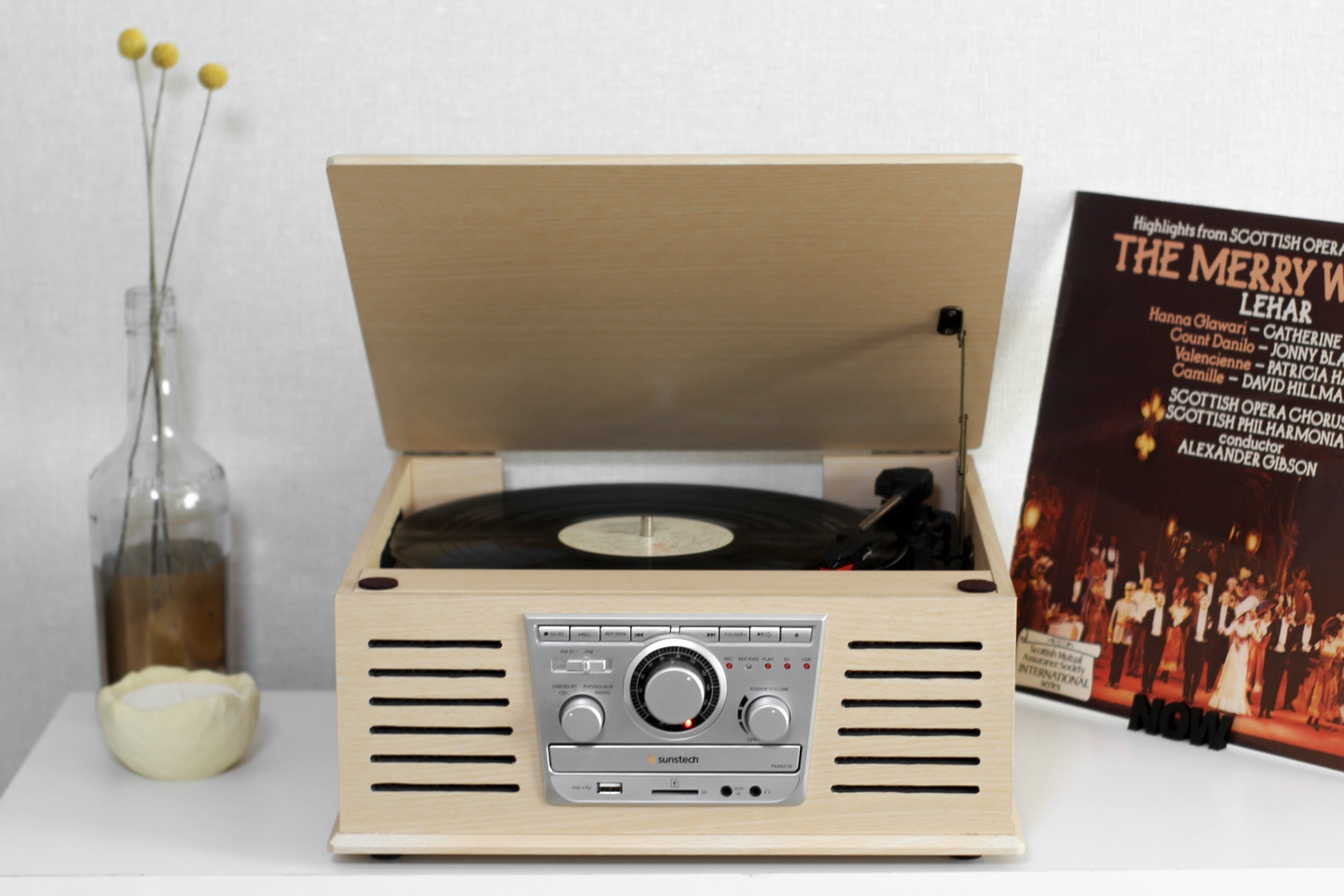 Вініловий програвач Sunstech PXR42cd з CD, FM-радіо, Bluetooth, USB, SD, AUX - Зображення 2