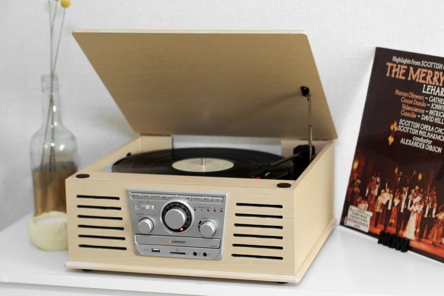 Вініловий програвач Sunstech PXR42cd з CD, FM-радіо, Bluetooth, USB, SD, AUX - Зображення 4