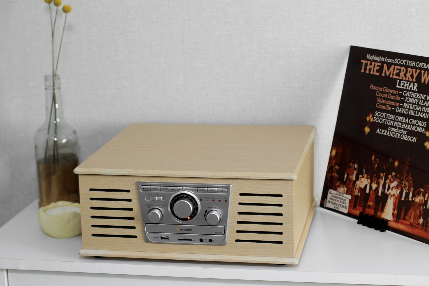 Вініловий програвач Sunstech PXR42cd з CD, FM-радіо, Bluetooth, USB, SD, AUX - Зображення 7