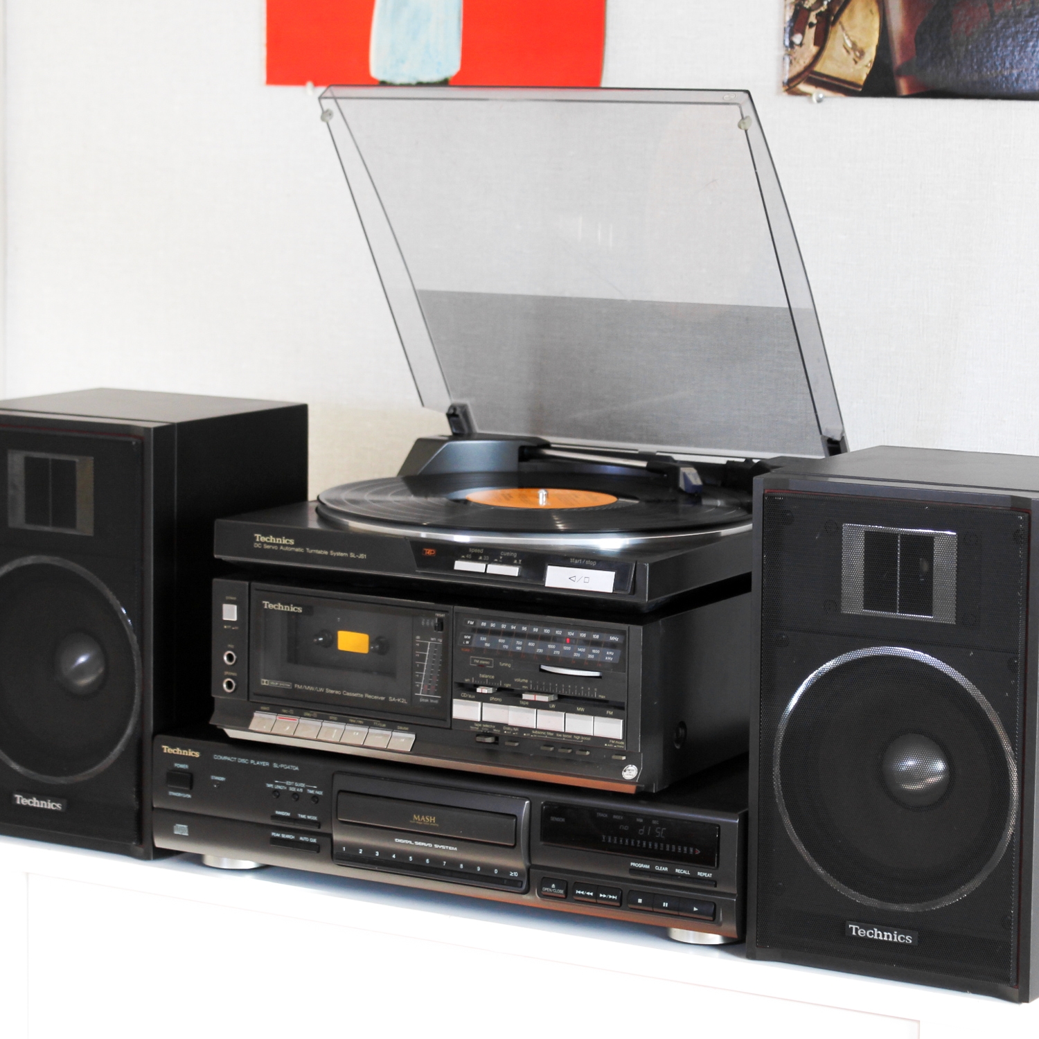 Вініловий програвач автоматичний Technics SL-JS1 +магнітофон, CD підсилювач, фонокоректор, колонки