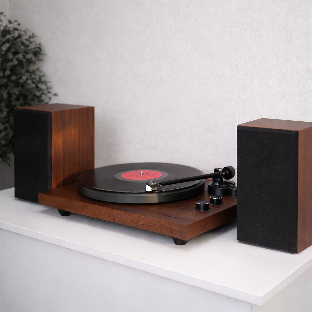 Вініловий програвач Crosley C62 Walnut з Bluetooth (динаміки в комплекті) без кришки