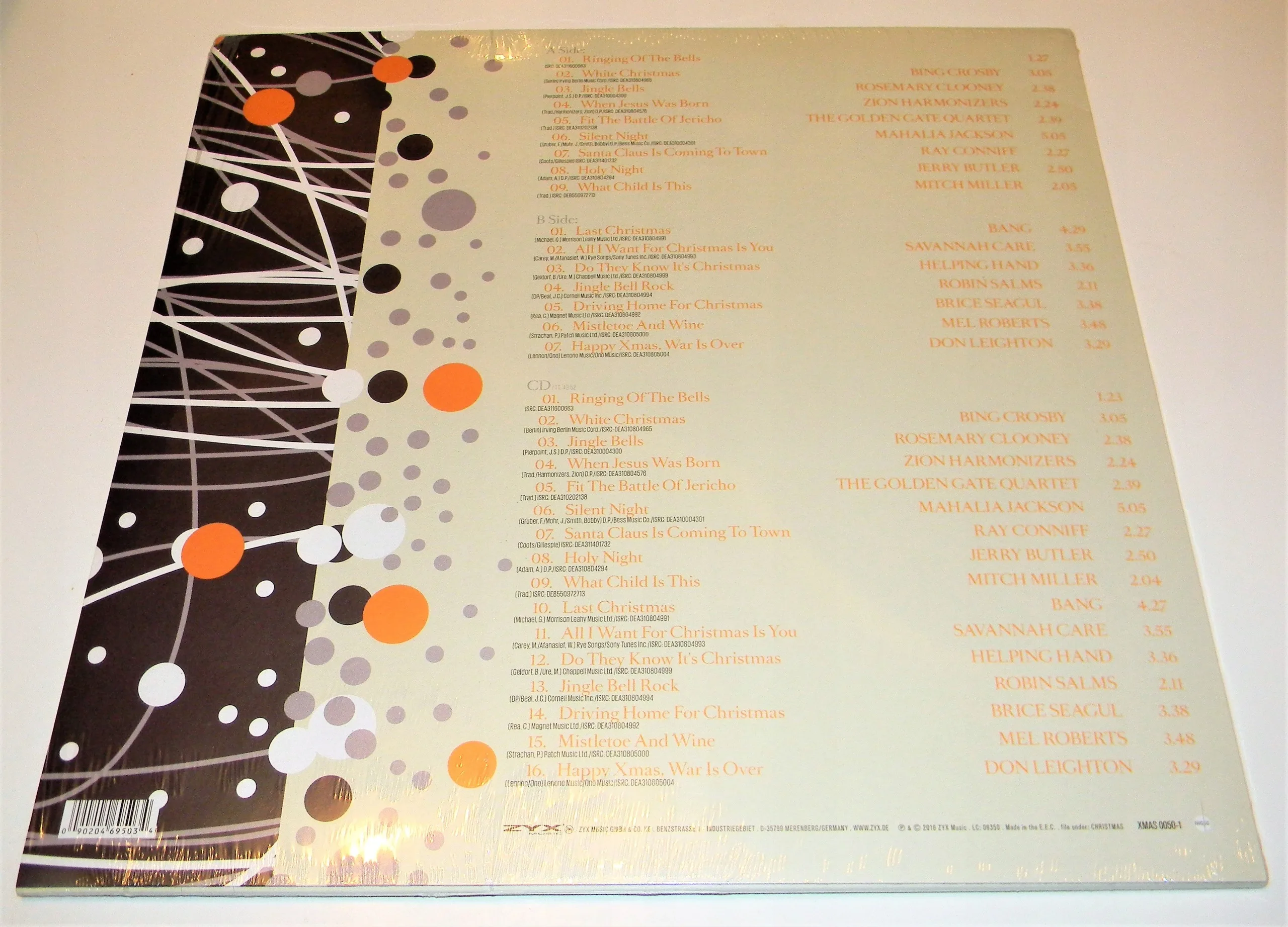 Вінілова платівка "Merry Christmas and Happy New Year" 12", збірник різдвяних та новорічних пісень + диск CD - Зображення 3