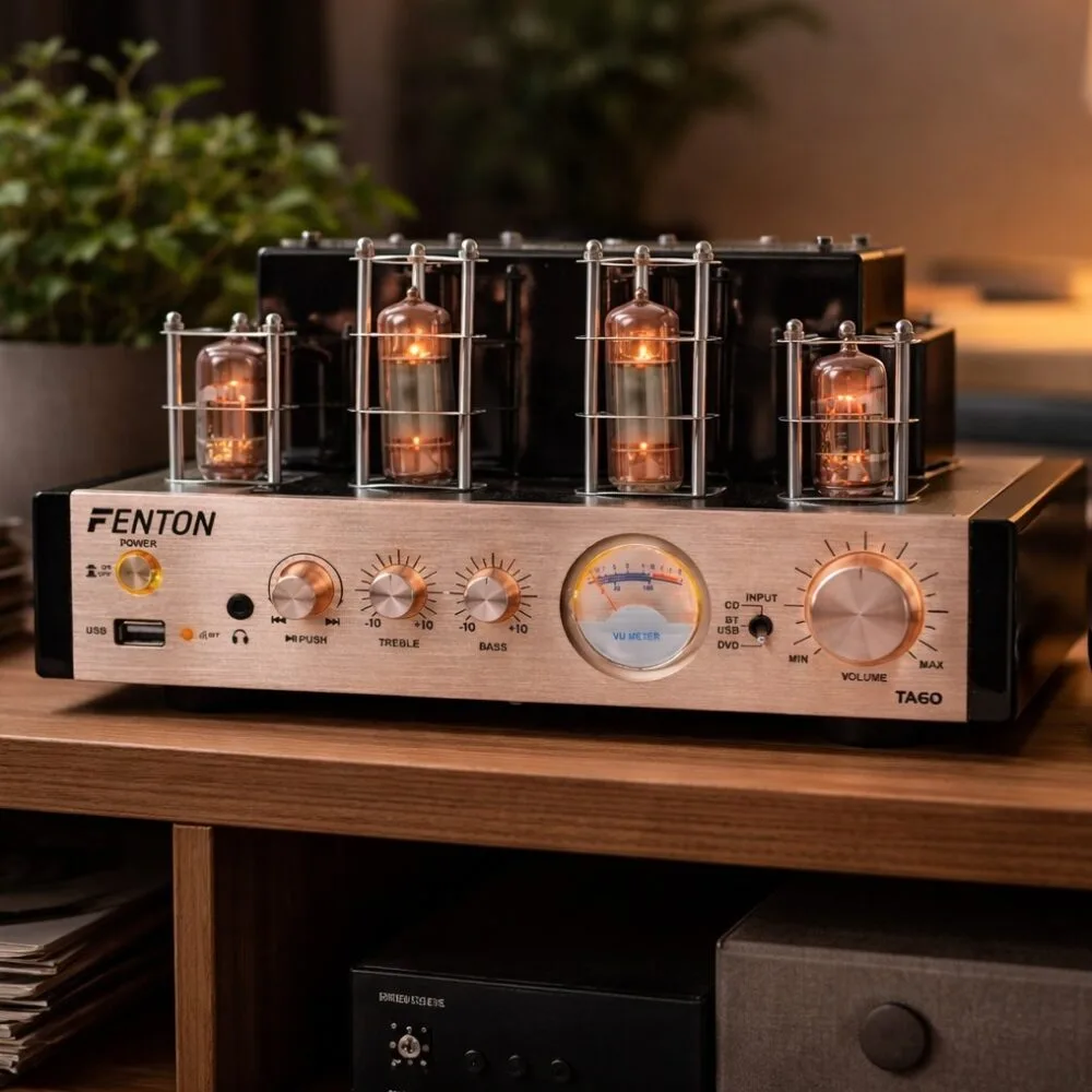 Ламповий підсилювач звуку, гібридний Fenton 50 Вт, Bluetooth, USB Ламповий підсилювач звуку, гібридний Fenton 50 Вт, Bluetooth, USB