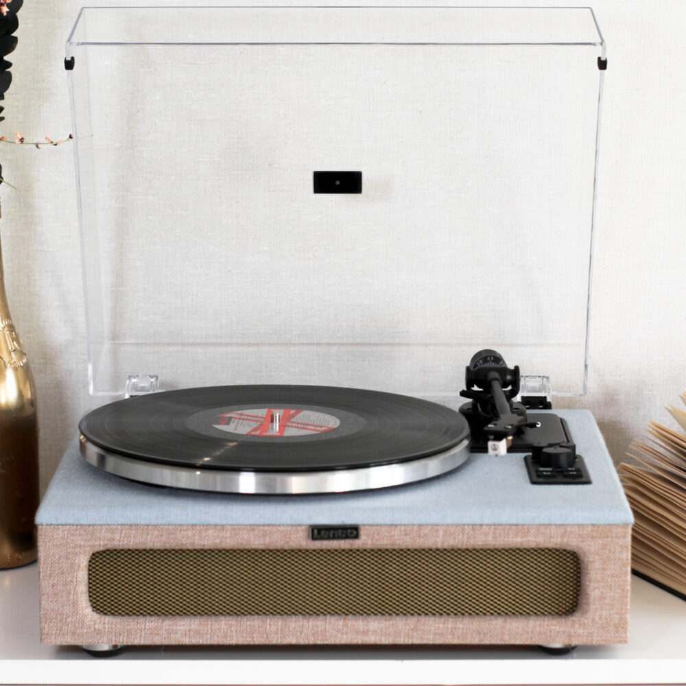 Вініловий програвач Lenco LS-440BUBG з Bluetooth IN, картридж Audio-Technica, еко-шкіра, колонки вбудовані 50 W