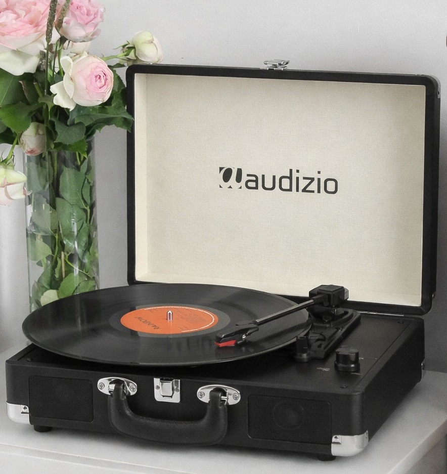 Вініловий програвач Audizio Black з Bluetooth IN/OUT та вбудованими колонками