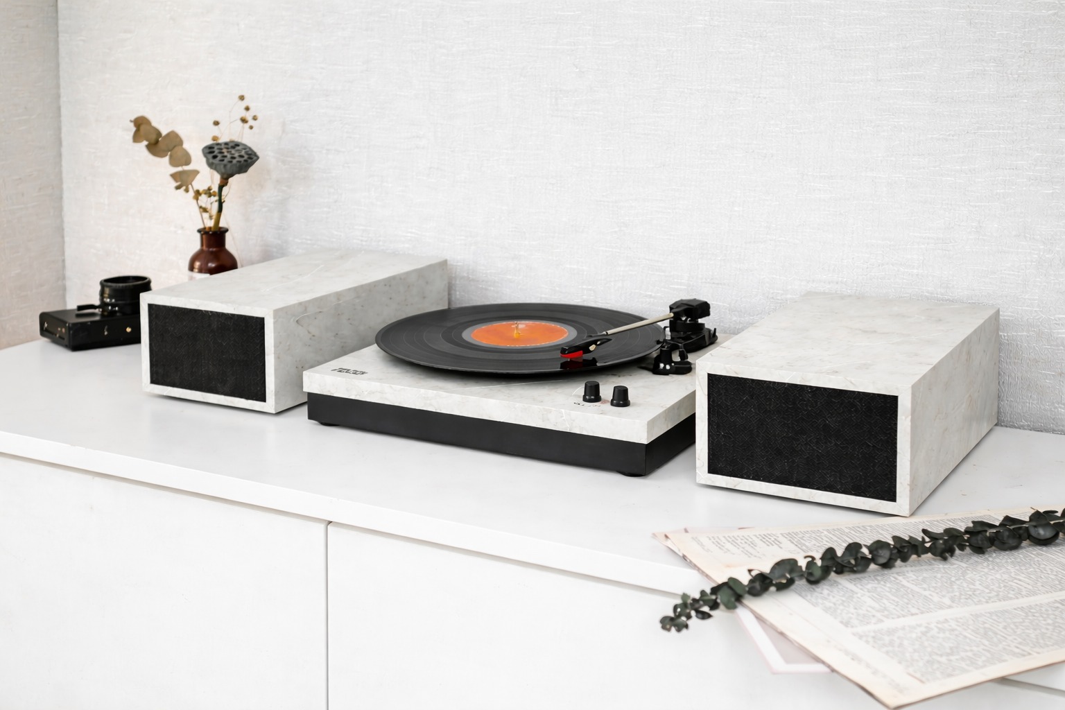 Вініловий програвач Fenton TT Classic Marble з Bluetooth з колонками 50 Вт (колонки в комплекті) без кришки - Зображення 8