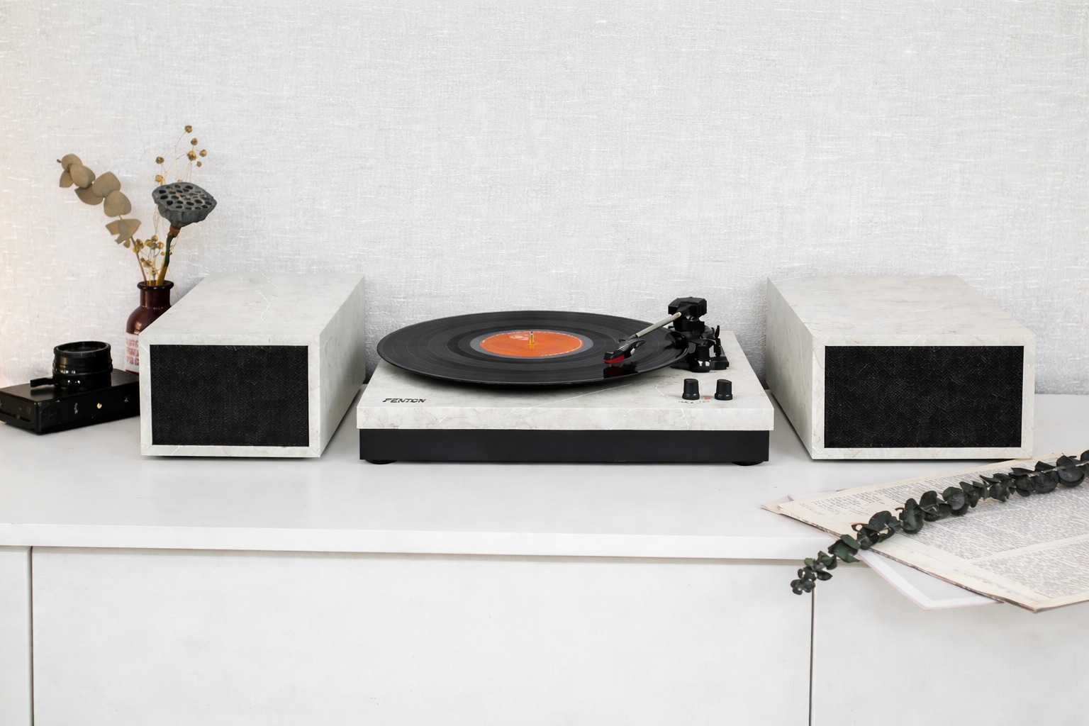 Вініловий програвач Fenton TT Classic Marble з Bluetooth з колонками 50 Вт (колонки в комплекті) без кришки - Зображення 7