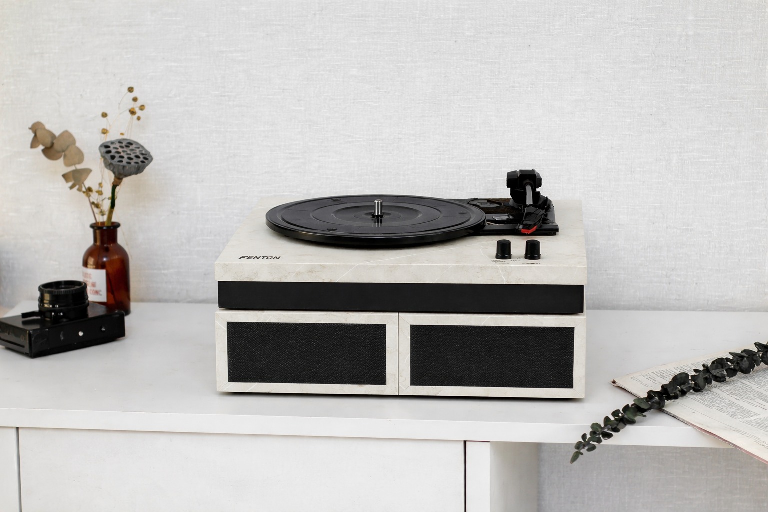 Вініловий програвач Fenton TT Classic Marble з Bluetooth з колонками 50 Вт (колонки в комплекті) без кришки - Зображення 6