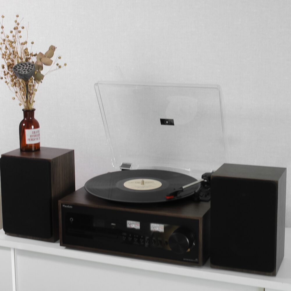 Вініловий програвач, стереосистема, музичний центр Audizio Boston FM CD USB Bluetooth з колонками 50 Вт