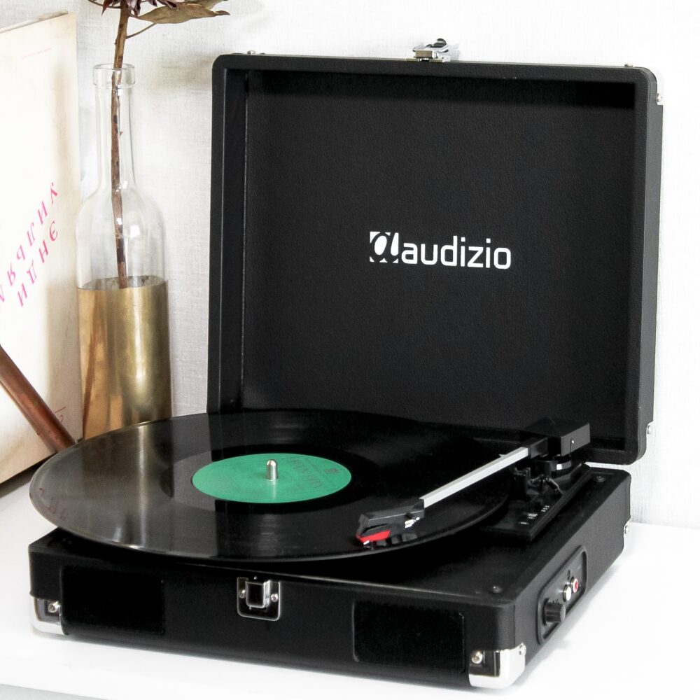 Вініловий програвач Audizio RP111 Black, працює від PowerBank та мережі