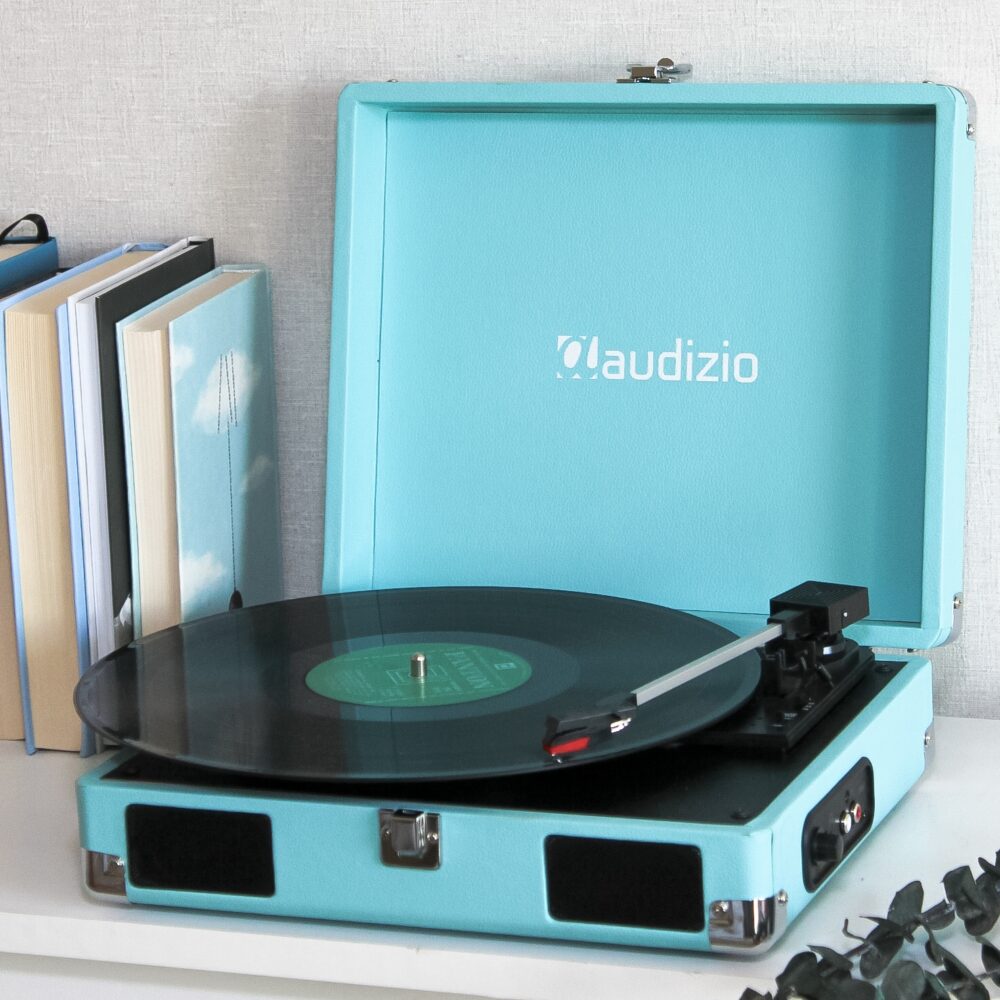 Вініловий програвач Audizio RP111 Blue, працює від PowerBank та мережі