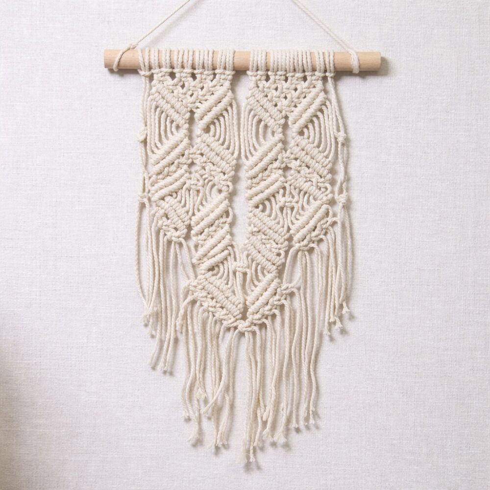 Натуральне настінне панно макраме Handmade Classic, 30 * 60 см в етно стилі, бохо (5804)