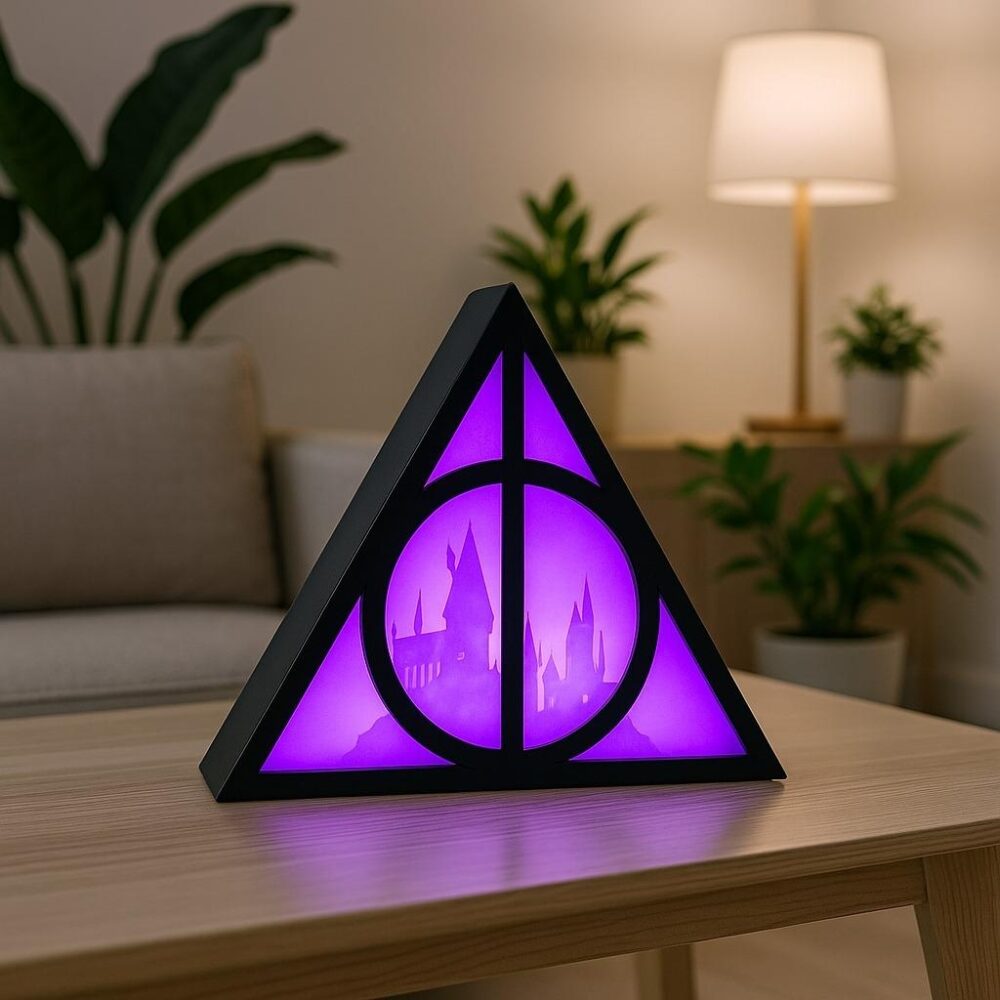 Світильник-нічник різнокольоровий Гаррі Поттер "Дари смерті", подарунок для фаната поттеріани, Harry Potter, дистанційне керування