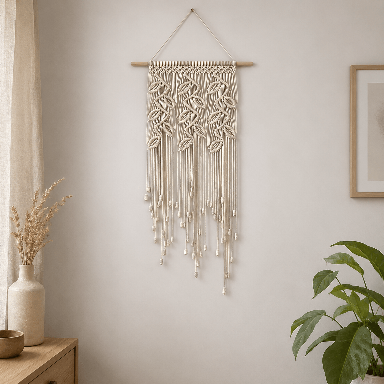 Натуральне настінне панно макраме Meloman boho, 50 * 97 см в етно стилі, бохо