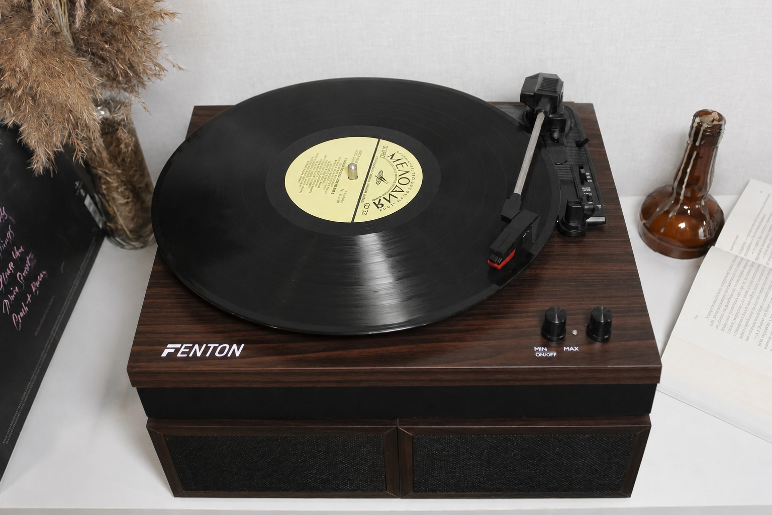 Вініловий програвач Fenton TT Classic Wood з Bluetooth з колонками 50 Вт (колонки в комплекті) без кришки - Зображення 4