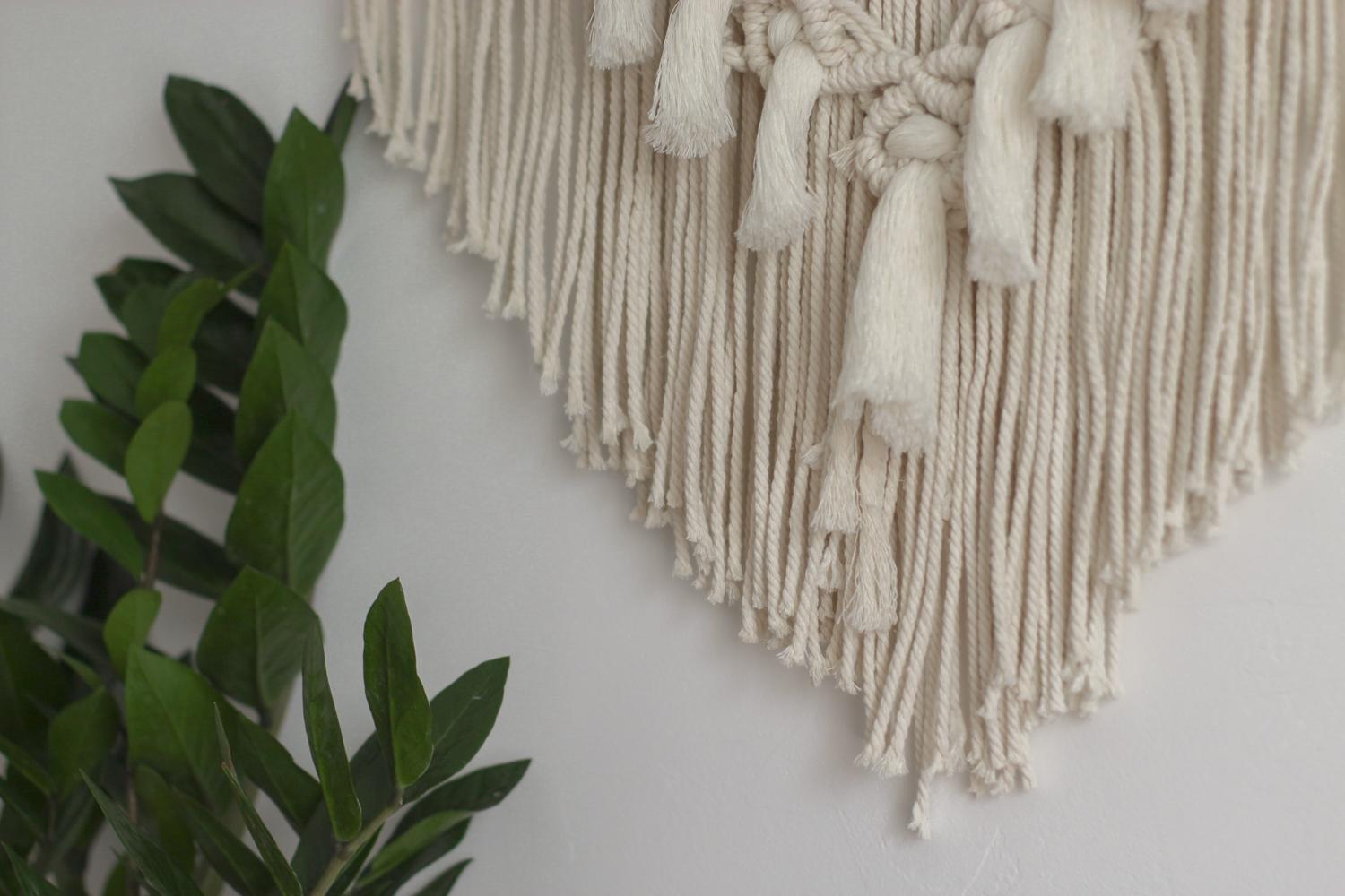 Макраме панно на стіну Boho, Декор ручної роботи з бавовни 50*70 см в етно стилі, бохо з китицями - Зображення 4