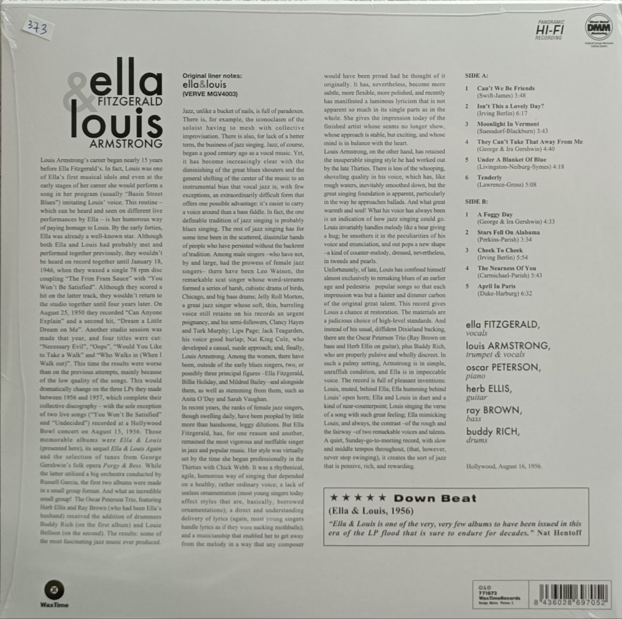 Вінілова платівка Ella Fitzgerald & Louis Armstrong - Ella & Louis, Елла Фітцджеральд, Луї Армстронг пластинка джазова вініл - Зображення 2